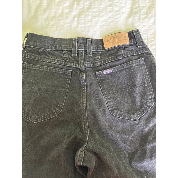 Vintage Riders Jeans Womens 12 Long Black High Waist Straight Leg USA Made - Picture 5 of 8